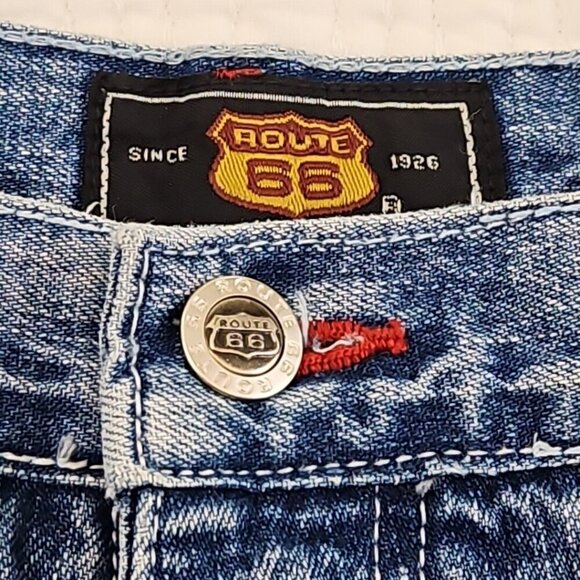 Route 66 Utility Jeans Women's 17/18 Blue Denim Carpenter 6 Pockets Wide Leg EUC - Picture 13 of 16